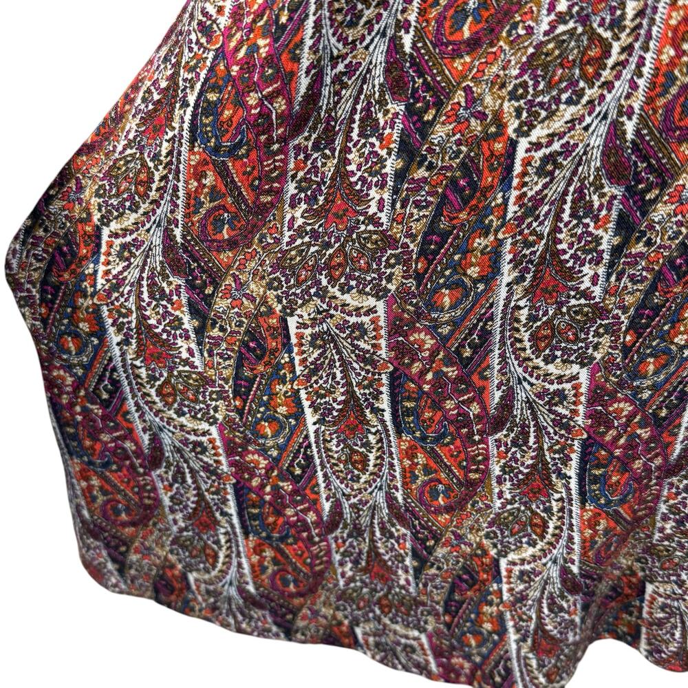 American Eagle Large A-Line Mini Dress Paisley Halter Keyhole Lightweight Pocket - Picture 3 of 10